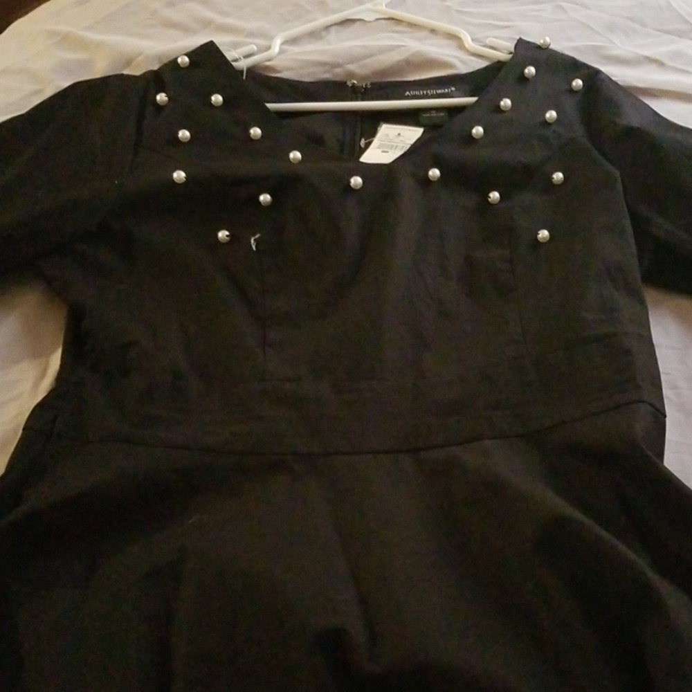 Black Peplum Puffy Sleeves Beaded Blouse